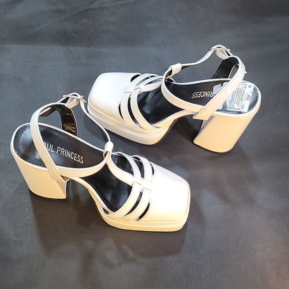 BRAND NEW SOUL PRINCESS PLAIN PLATFORM ANKLE CURVE WIDE HIGH HEEL SANDAL S2 - Picture 7 of 15